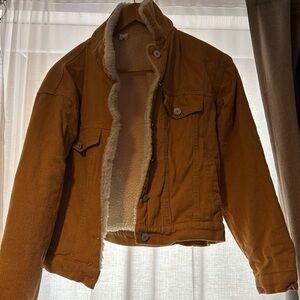 SHEIN Corduroy Sherpa lined jacket cropped